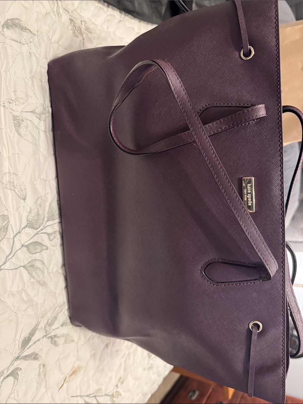 kate spade Plum Saffiano Leather Tote